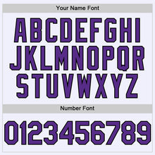 Загрузить изображение в средство просмотра галереи, Custom White Purple-Black Mesh Authentic Throwback Baseball Jersey