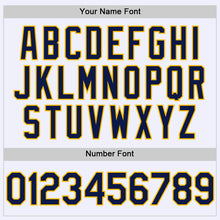 Charger l'image dans la galerie, Custom White Navy-Gold Mesh Authentic Throwback Baseball Jersey