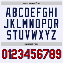 Загрузить изображение в средство просмотра галереи, Custom White Red-Navy Mesh Authentic Throwback Baseball Jersey