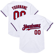 Загрузить изображение в средство просмотра галереи, Custom White Red-Royal Mesh Authentic Throwback Baseball Jersey