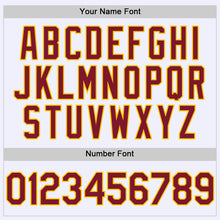 Загрузить изображение в средство просмотра галереи, Custom White Crimson-Yellow Mesh Authentic Throwback Baseball Jersey