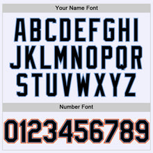 Загрузить изображение в средство просмотра галереи, Custom White Black Powder Blue-Orange Mesh Authentic Throwback Baseball Jersey