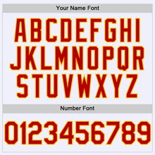 Charger l'image dans la galerie, Custom White Red-Gold Mesh Authentic Throwback Baseball Jersey