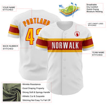 Laden Sie das Bild in den Galerie-Viewer, Custom White Gold-Red Authentic Baseball Jersey