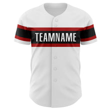 Charger l'image dans la galerie, Custom White Black-Red Authentic Baseball Jersey