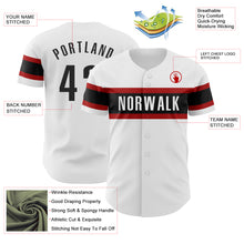 Charger l'image dans la galerie, Custom White Black-Red Authentic Baseball Jersey