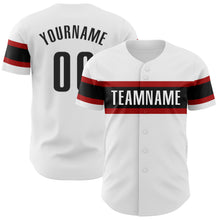 Charger l'image dans la galerie, Custom White Black-Red Authentic Baseball Jersey