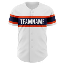 Загрузить изображение в средство просмотра галереи, Custom White Navy-Orange Authentic Baseball Jersey