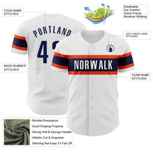 Загрузить изображение в средство просмотра галереи, Custom White Navy-Orange Authentic Baseball Jersey
