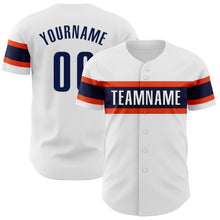Загрузить изображение в средство просмотра галереи, Custom White Navy-Orange Authentic Baseball Jersey