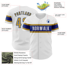 Charger l'image dans la galerie, Custom White Old Gold-Royal Authentic Baseball Jersey