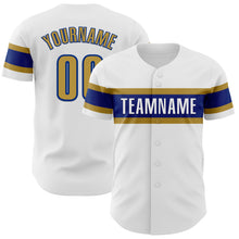Charger l'image dans la galerie, Custom White Old Gold-Royal Authentic Baseball Jersey