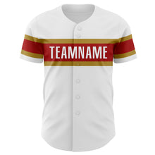 Загрузить изображение в средство просмотра галереи, Custom White Red-Old Gold Authentic Baseball Jersey