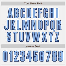 Charger l'image dans la galerie, Custom White Light Blue-Navy Authentic Baseball Jersey