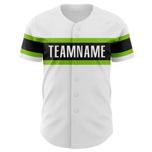 Загрузить изображение в средство просмотра галереи, Custom White Neon Green-Black Authentic Baseball Jersey
