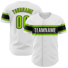Загрузить изображение в средство просмотра галереи, Custom White Neon Green-Black Authentic Baseball Jersey