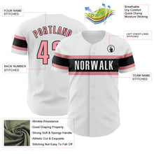 Load image into Gallery viewer, Custom White Medium Pink-Black Authentic Baseball Jersey