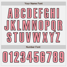 Load image into Gallery viewer, Custom White Medium Pink-Black Authentic Baseball Jersey