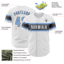 Charger l'image dans la galerie, Custom White Light Blue-Steel Gray Authentic Baseball Jersey