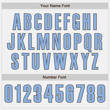 Charger l'image dans la galerie, Custom White Light Blue-Steel Gray Authentic Baseball Jersey