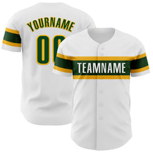 Load image into Gallery viewer, Custom White Green-Gold Authentic Baseball Jersey