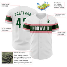 Загрузить изображение в средство просмотра галереи, Custom White Green-Medium Pink Authentic Baseball Jersey