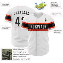 Load image into Gallery viewer, Custom White Black-Orange Authentic Baseball Jersey