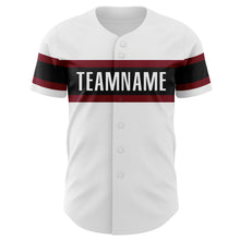Laden Sie das Bild in den Galerie-Viewer, Custom White Crimson-Black Authentic Baseball Jersey