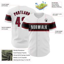 Laden Sie das Bild in den Galerie-Viewer, Custom White Crimson-Black Authentic Baseball Jersey