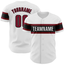 Laden Sie das Bild in den Galerie-Viewer, Custom White Crimson-Black Authentic Baseball Jersey