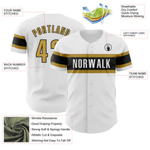 Laden Sie das Bild in den Galerie-Viewer, Custom White Old Gold-Black Authentic Baseball Jersey