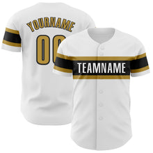 Laden Sie das Bild in den Galerie-Viewer, Custom White Old Gold-Black Authentic Baseball Jersey