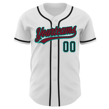 Загрузить изображение в средство просмотра галереи, Custom White Crimson Black-Aqua Authentic Baseball Jersey