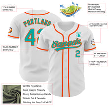 Load image into Gallery viewer, Custom White Aqua-Orange Authentic Baseball Jersey