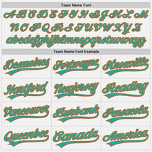 Load image into Gallery viewer, Custom White Aqua-Orange Authentic Baseball Jersey