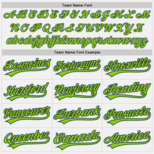 Load image into Gallery viewer, Custom White Light Blue Pinstripe Neon Green-Black Authentic Baseball Jersey