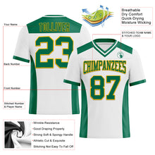 Charger l'image dans la galerie, Custom White Kelly Green-Gold Authentic Football Jersey