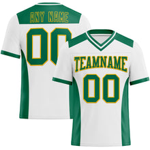 Charger l'image dans la galerie, Custom White Kelly Green-Gold Authentic Football Jersey