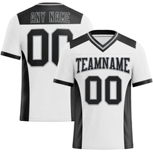 Load image into Gallery viewer, Custom White Black-Gray Authentic Football Jersey
