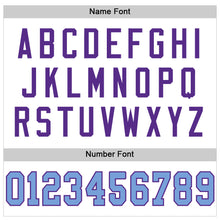 Load image into Gallery viewer, Custom White Light Blue Purple-Gold Mesh Authentic Throwback Football Jersey