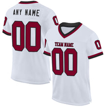 Charger l'image dans la galerie, Custom White Maroon-Black Mesh Authentic Throwback Football Jersey