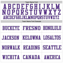 Load image into Gallery viewer, Custom White Purple-Gray Mesh Authentic Throwback Football Jersey