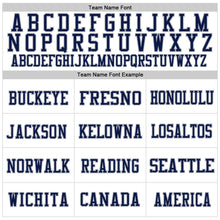 Load image into Gallery viewer, Custom White Navy-Gray Mesh Authentic Throwback Football Jersey