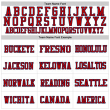 Load image into Gallery viewer, Custom White Red-Navy Mesh Authentic Throwback Football Jersey