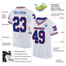 Laden Sie das Bild in den Galerie-Viewer, Custom White Royal-Red Mesh Authentic Throwback Football Jersey
