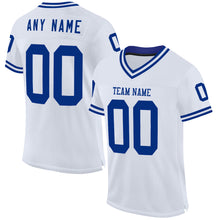 Загрузить изображение в средство просмотра галереи, Custom White Royal Mesh Authentic Throwback Football Jersey