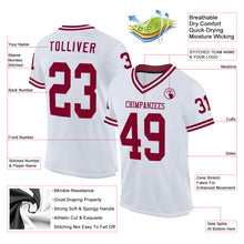 Charger l'image dans la galerie, Custom White Maroon Mesh Authentic Throwback Football Jersey