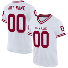 Charger l'image dans la galerie, Custom White Maroon Mesh Authentic Throwback Football Jersey