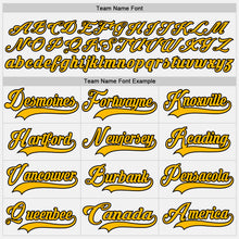 Charger l'image dans la galerie, Custom White Gold-Black Hockey Lace Neck Jersey