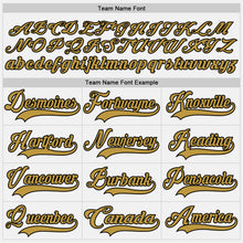 Charger l'image dans la galerie, Custom White Old Gold-Black Hockey Lace Neck Jersey